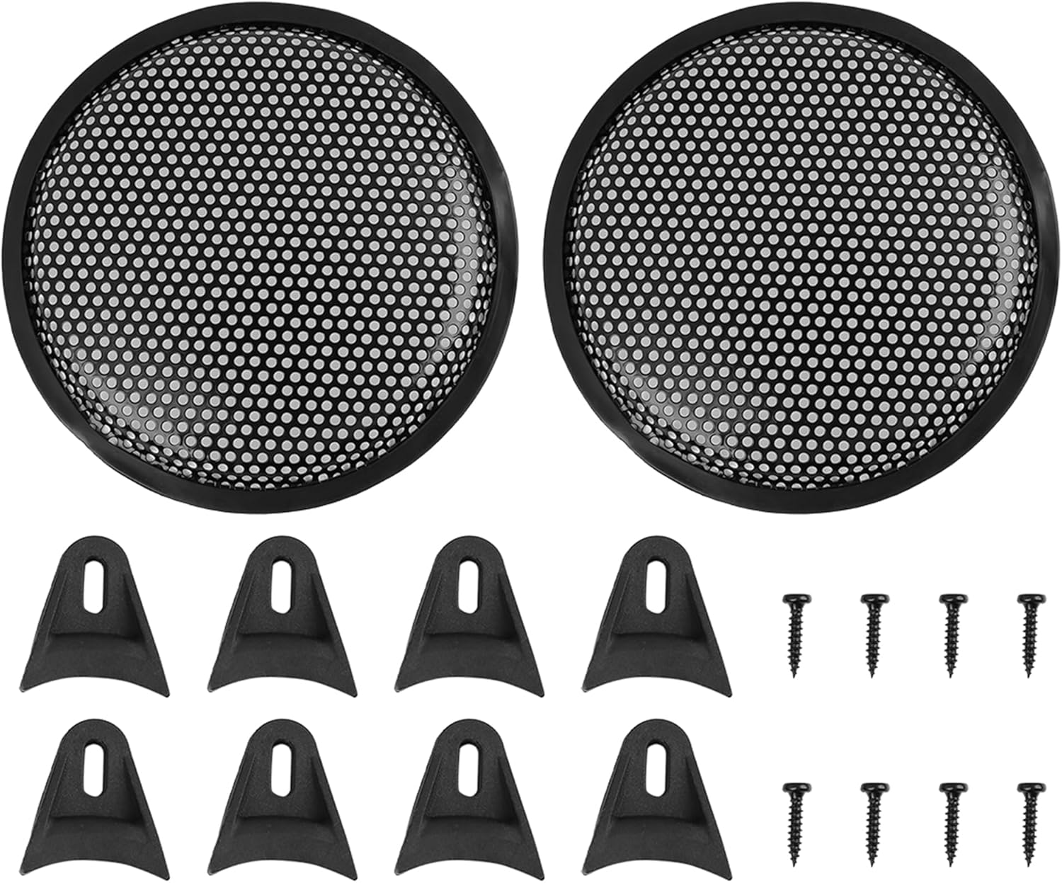 X AUTOHAUX 2Pcs Grill Cover 8" Mesh Protector Car Speaker Cover Woofer Subwoofer Grill for Car image number 2