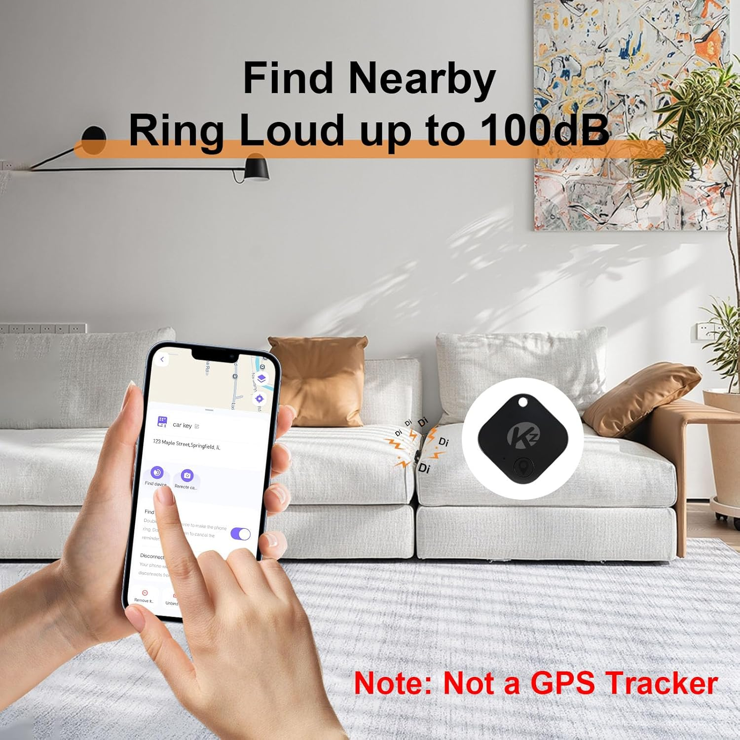 KZO Bluetooth Air Tag Tracker (2025 Upgrade Version) Work with Ios and Android Devices, Phone Finder, Find Nearby, Loud Sound, Replaceable Battery, for Keys/Wallet/Backpack, 4 Pack image number 6