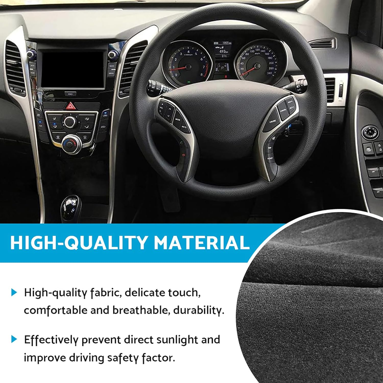 MAX COOL Dash Mat Dashboard Cover Non-Slip Carpet Suitable for Hyundai I-30 Hatch 2012-2017 image number 3