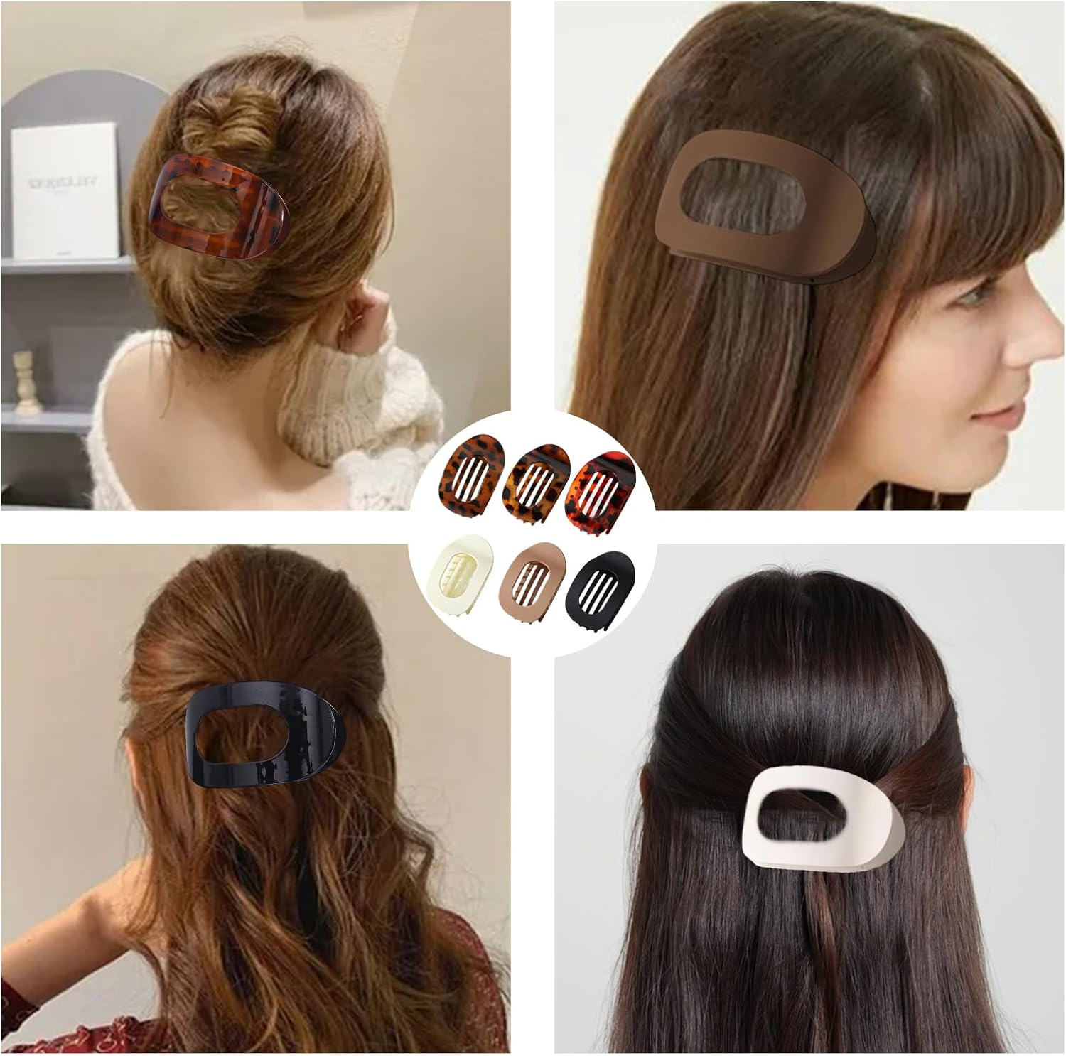 Pack of 6 Flat Hair Clips, Flat Hair Clips, Flat Hair Clips for Women, Girls Hair image number 4