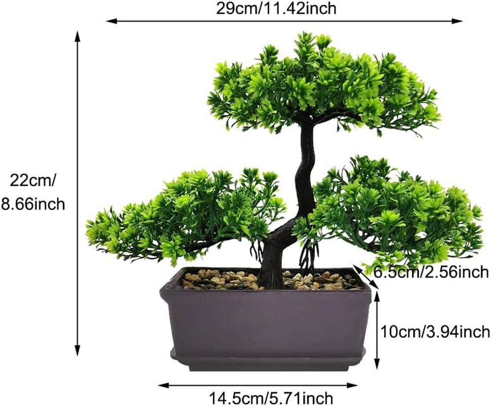 Artificial Bonsai Tree Potted Faux Pine Bonsai Simulation Zen Garden Fake Plant Bonsais Tree for Farmhouse Home Office Showcase Indoor D&eacute;cor Desktop Display(Color:Red) image number 3