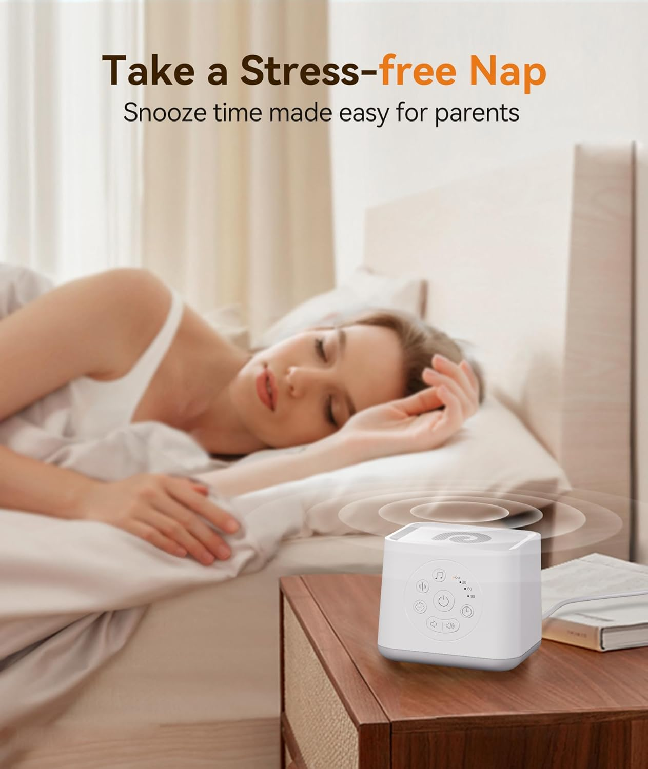 Dreamegg White Noise Machine - Sleep Sound Machine for Baby, 21 Natural & Soothing Sounds with Baby Shushing, Lullabies, Rain Ocean, Timer or Continuous, Compact Sleep Machine for Nursery Kids Adults image number 3