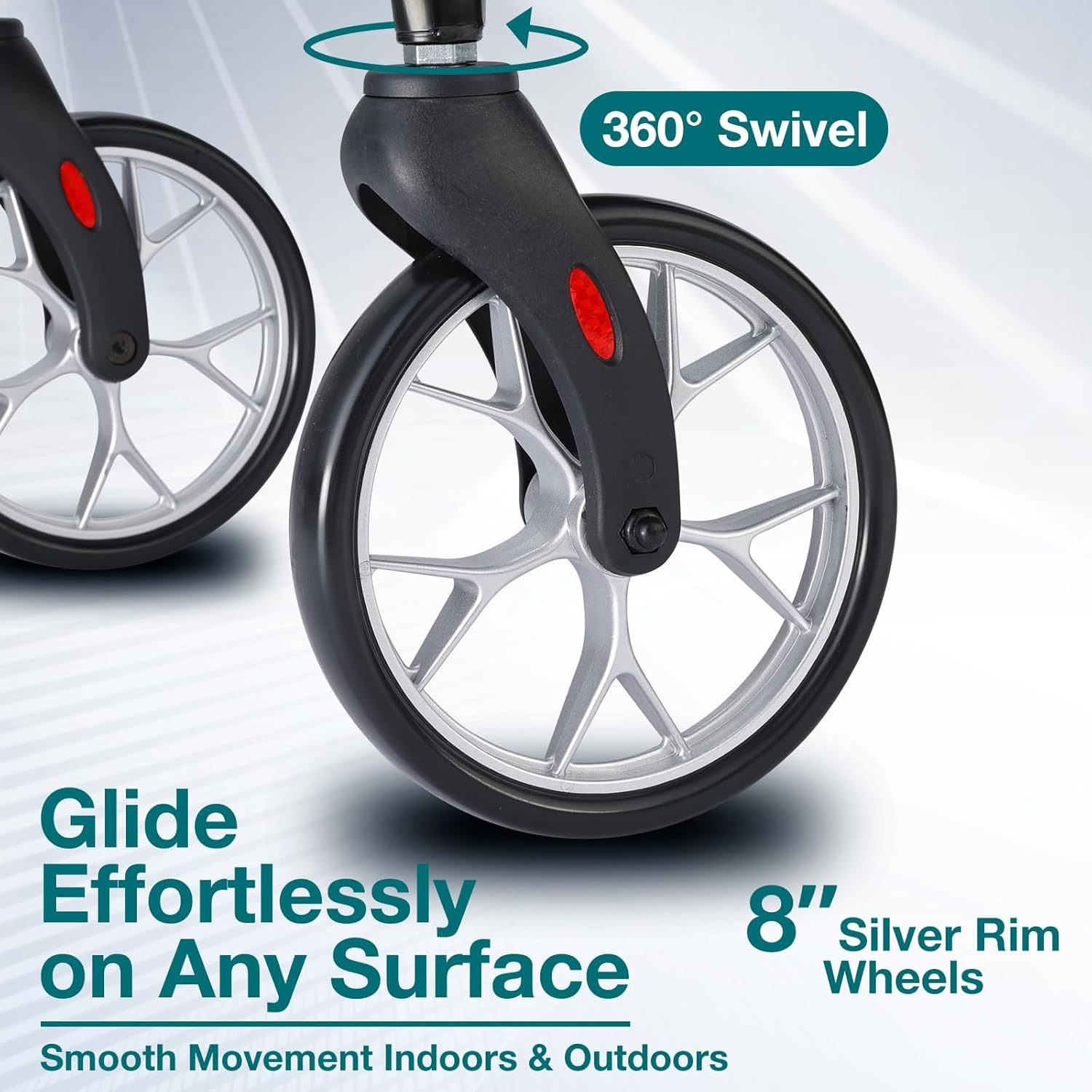 Altus Classic Walker with Seat Rollator Height Adjustable Folding Deep Teal image number 3