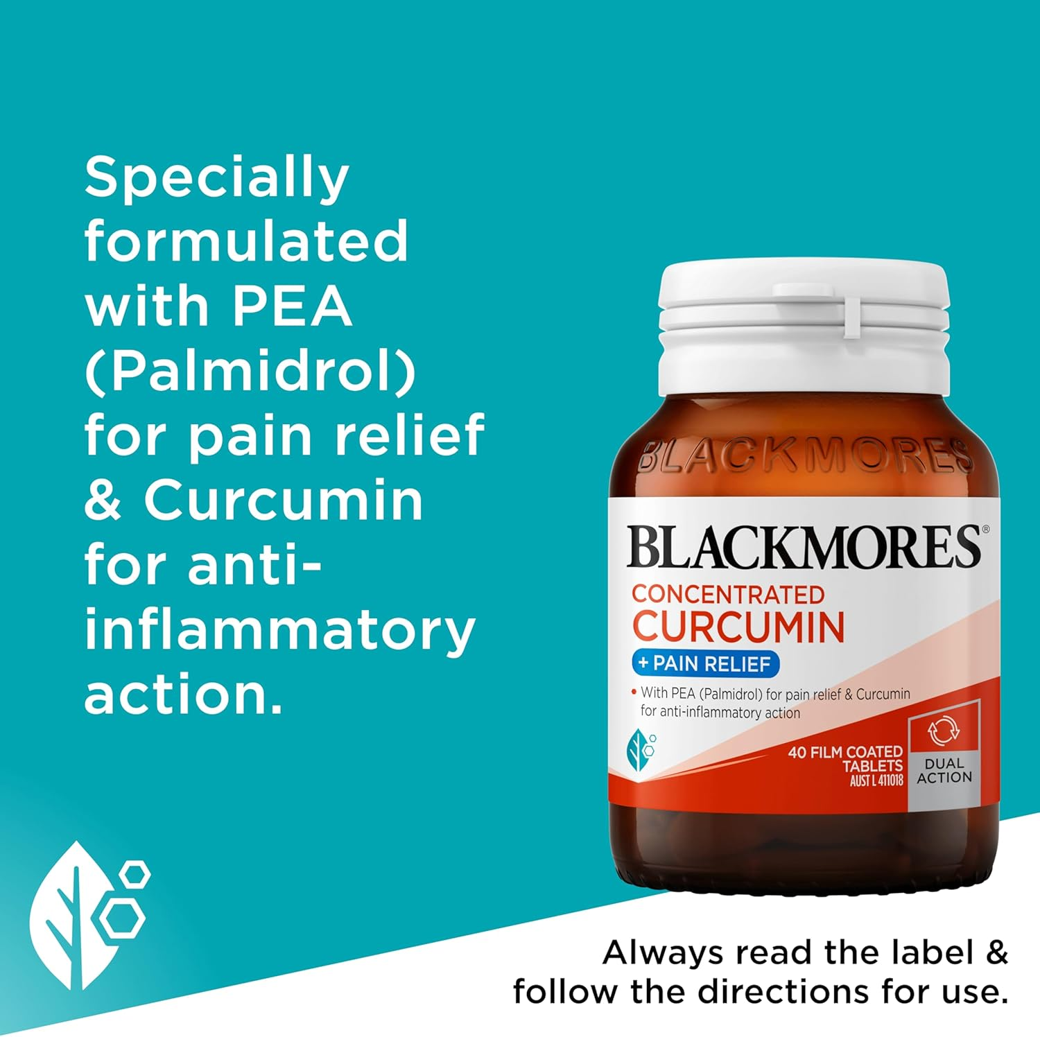 Blackmores Concentrated Curcumin + Pain Relief | Anti-Inflammatory |Relieves Pain after Exercise | 40 Tablets image number 2