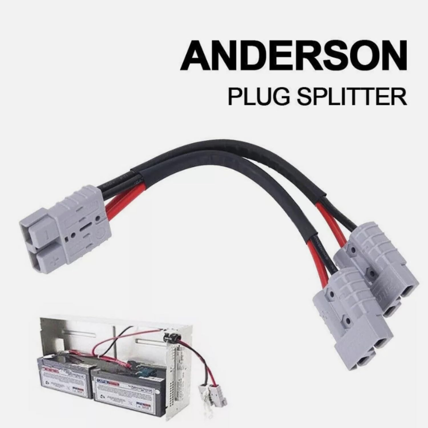 KUGONTC 10AWG 50Amp SB50 Anderson Plug Connector,600V 300Mm 1 to 2 Double Y Adaptor,6Mm Cable for Car Battery,Automotive Accessories Battery Extension Cable image number 2