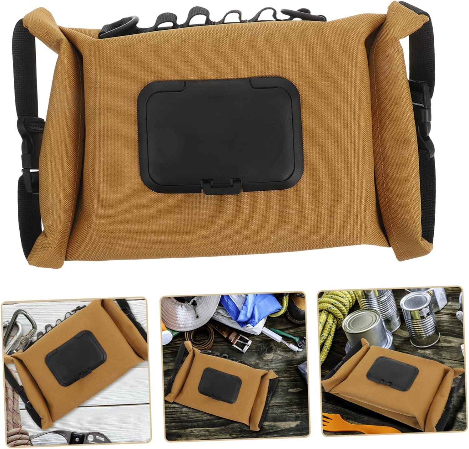 Alipis Portable Travel Wet Wipes Dispenser Bag Collapsible for Car Camping Holder Travel Case image number 1