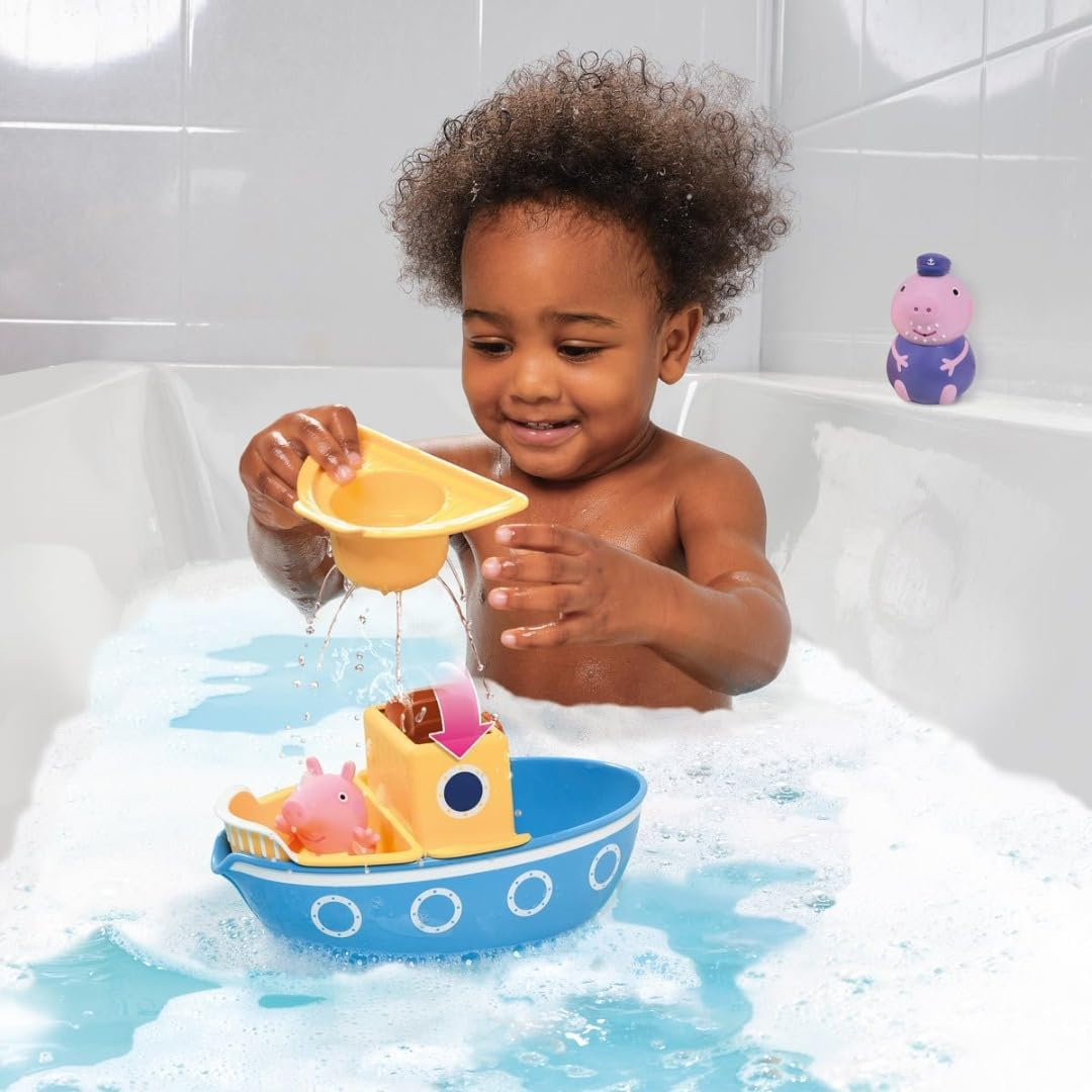 Tomy Toomies Peppa Pig Grandpa Pig&rsquo;S Splash & Pour Boat. Baby, Toddler, Kids Bath Toys for Paddling Pool, Water Play, Fun Bath Accessories, Suitable for Ages 18 Months and Older image number 2