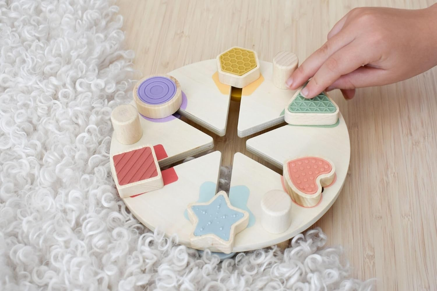 Kaper Kidz - Wooden Shape & Colour Match Table | Colour and Shape Sorting image number 2