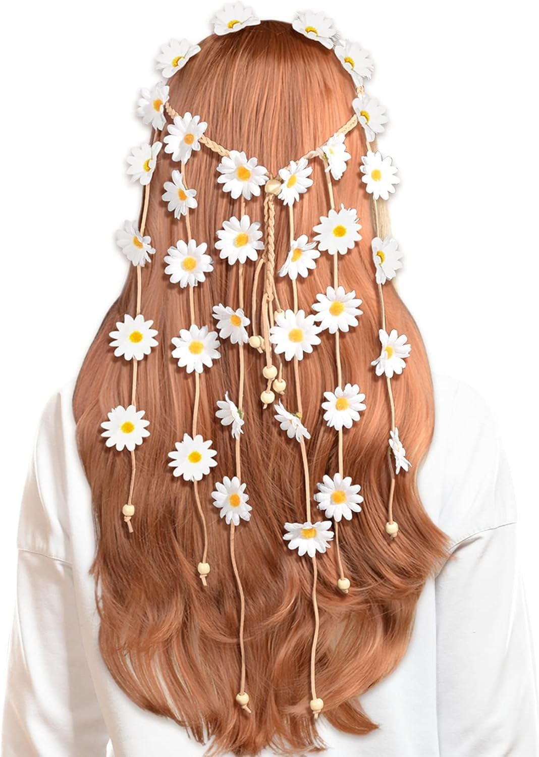 TAXTYHRE Sunflower Hair Accessories, Sunflower Headband, Fashionable Goose Flower Hair Accessories, Adjustable Flowers Headband for Women Girls Beach Wedding Carnival Party White image number 6