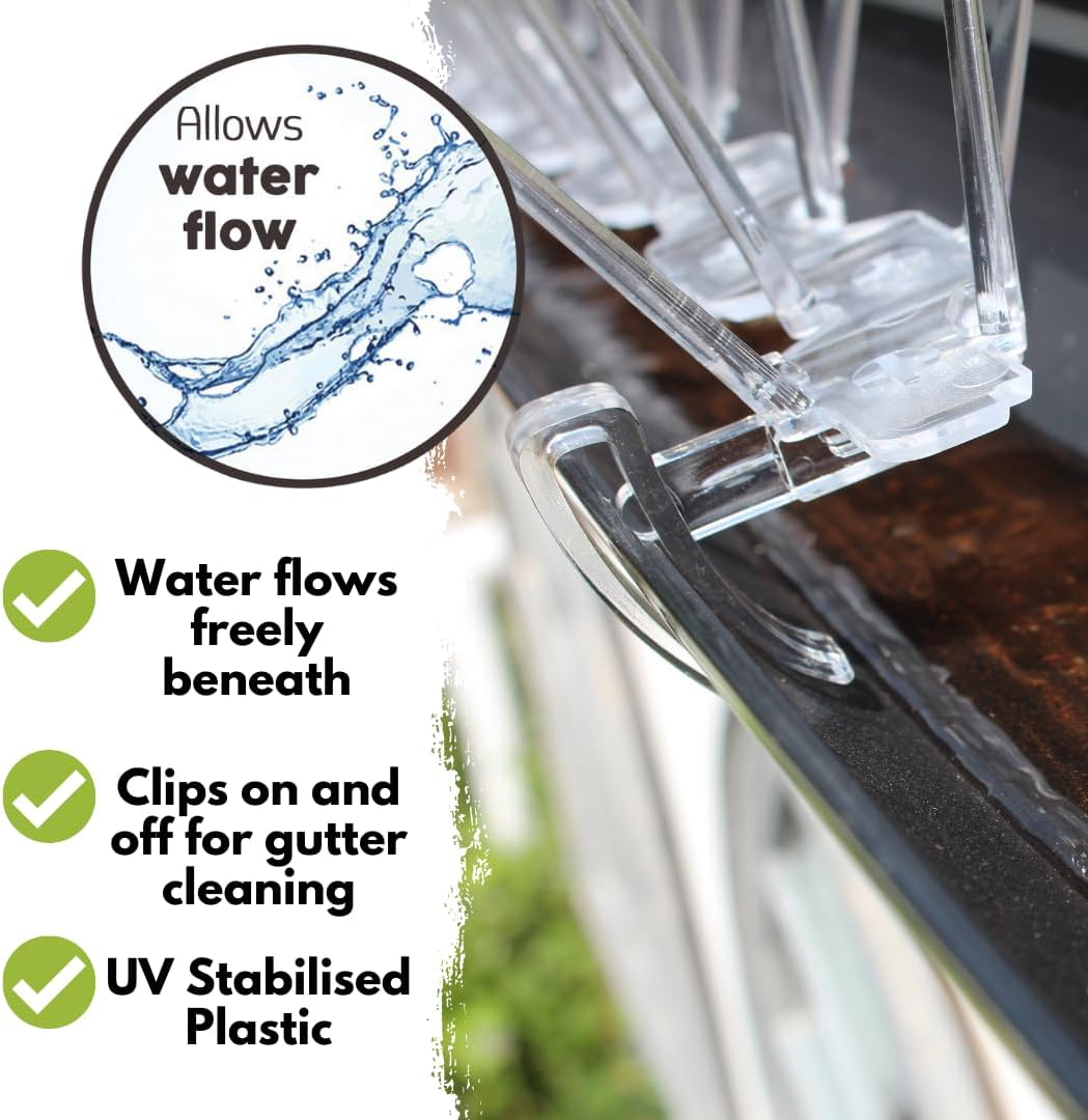 Defender Bird Spikes | Gutter Spikes Pack for Seagulls & Pigeons | Install Guide | 3 Metre image number 5