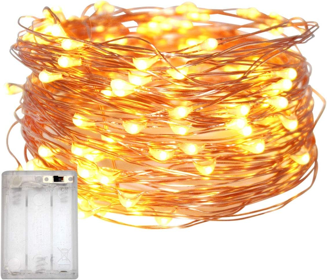 Fairy Christmas Lights Battery Operated, 20M/66Ft/200 LED Warm White String Light, Waterproof Battery Case, Indoor Lights for Xmas Tree Wedding,Party Events Garden Spring Decoration image number 2