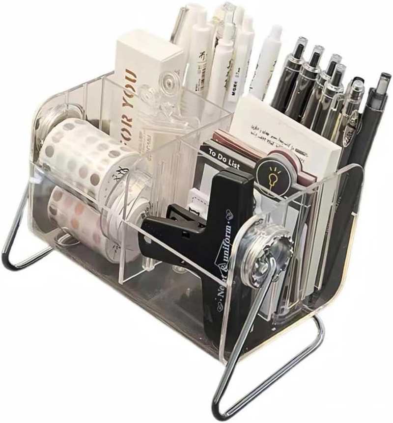 Remote Control Holder Remote Control Holder,Large Capacity Spinning Cosmetics Organizer,Acrylic Pen Holder for Desk Cute Office Supplies,Desktop Storage Dresser Organiser Remote Control Organiser