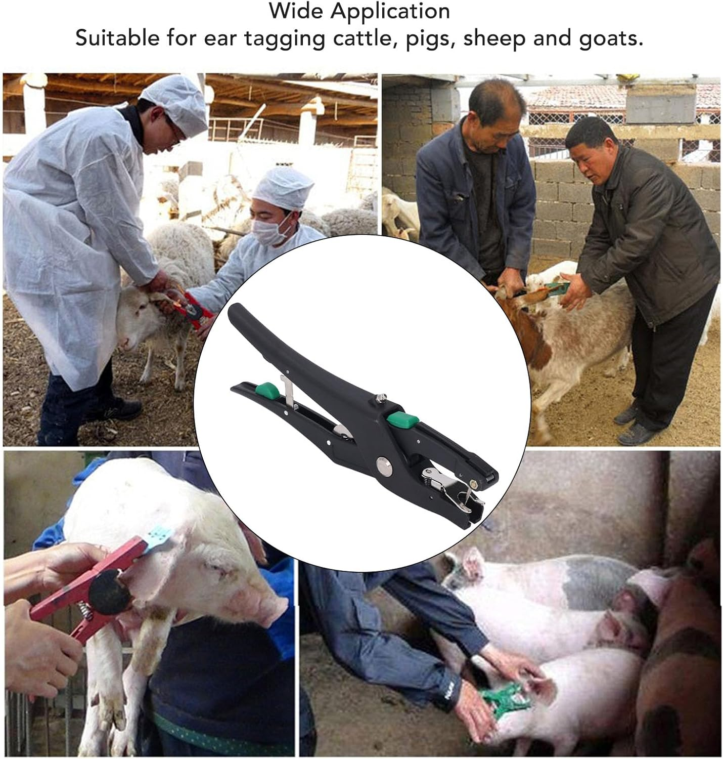 Livestock Ear Tag Applicator, Cattle Ear Tagger Vertical Insertion, Automatic Rebound, Ear Tag Animal Tool for Cows Goats Sheep Pigs Animal Identification Earring Tagger image number 6
