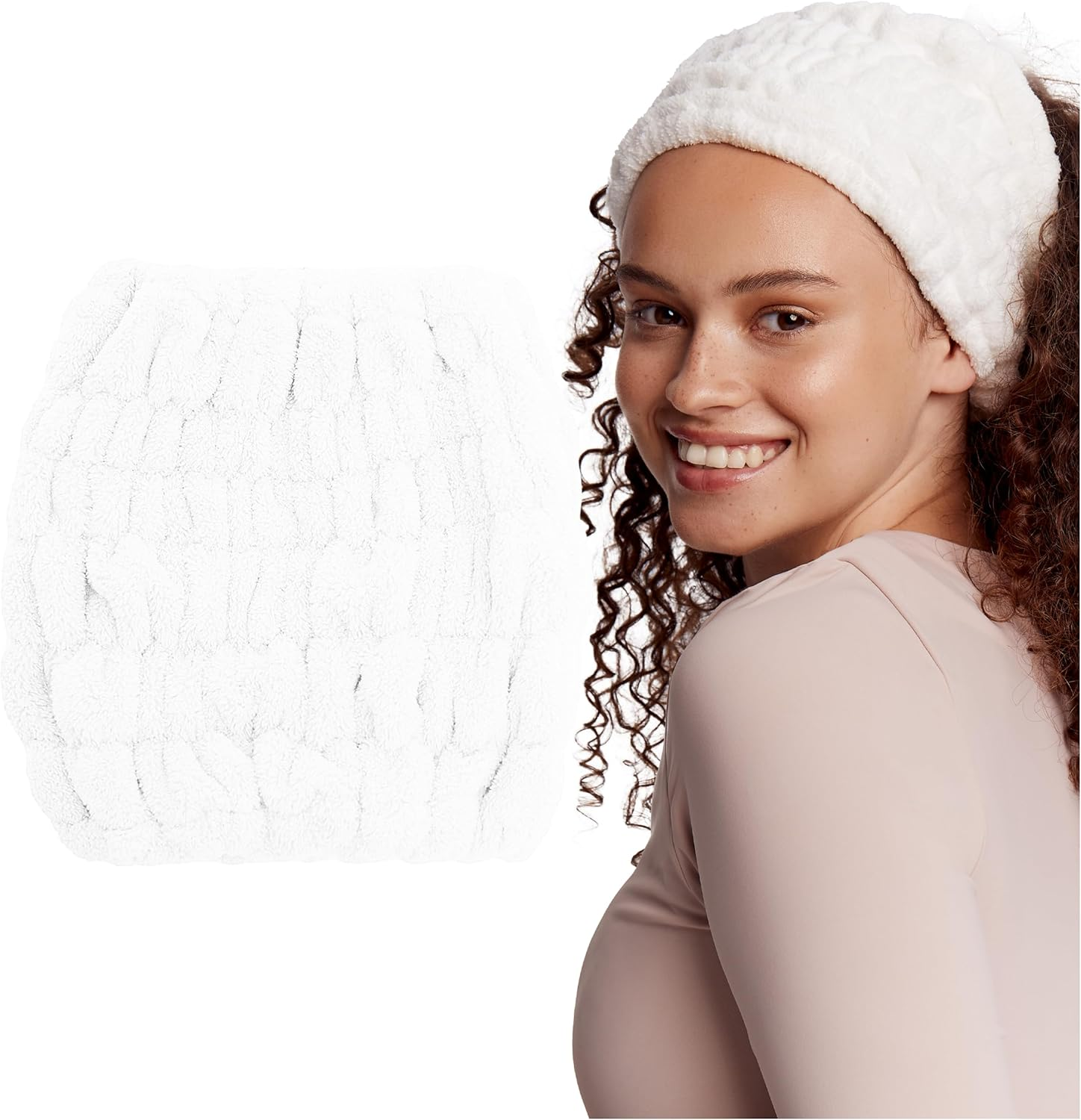 Multifunctional Headband for Makeup & Skin Care - Elastic Spa Headband, Hair Turban, Hair Protection Band for Women, Ideal for Face Washing, Microfibre, Washable (Grey)