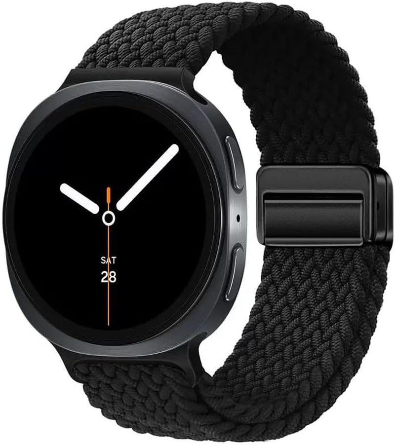 Sport Solo Loop Compatible with Samsung Galaxy Watch 8 40Mm 44Mm/Classic 46Mm Women Men,Magnetic Strap Stretchy Braided Wristband for Galaxy Watch 8/Classic Bands