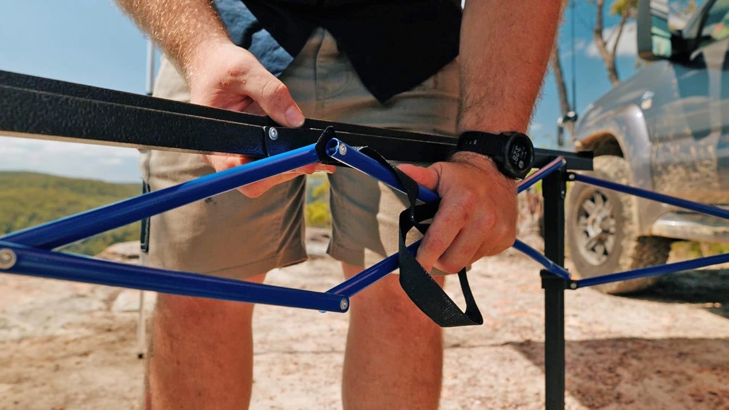 Kings Aluminium Roll-Up Camp Table |50Kg Weight Rating | Locking Frame image number 4