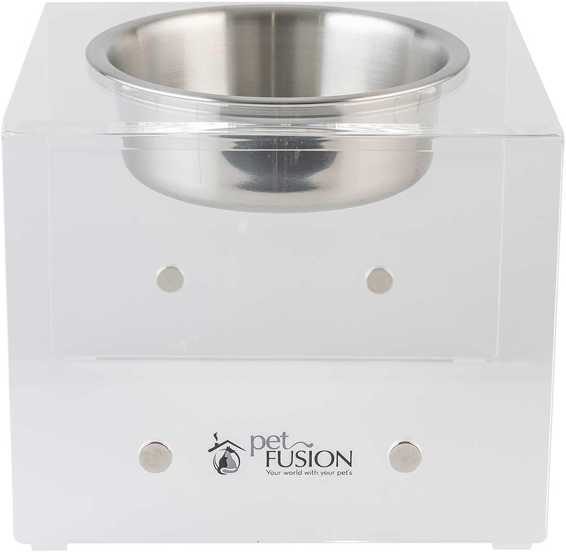 Petfusion Elevated Dog & Cat Bowls, 8" X 8" X 4", Stainless Steel & Acrylic, Mix & Match, 12 Month Warranty image number 1
