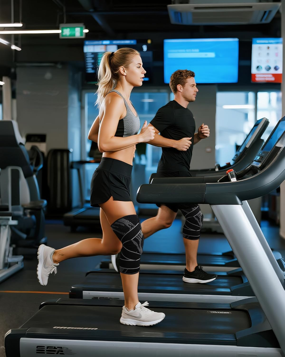 Knee Brace， Compression Knee Pad for Pain Relief, Patellargel Pad,Joint Knee Support for Meniscus Tear,Arthritis,Acl,Mcl,Run,Cycling,Hiking (L) image number 5