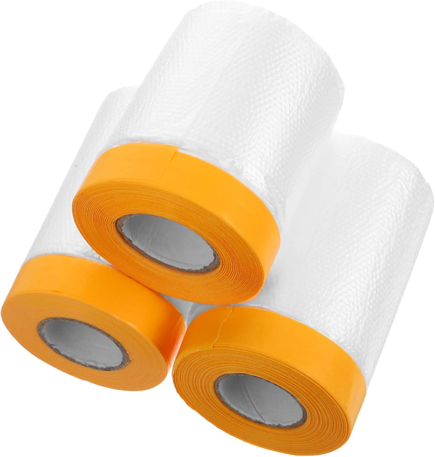 DOITOOL 3Rolls Pre-Taped Dust Protective Film Painters Plastic Covering for Car Auto Body Painting Adhesive Masking Film Sealer