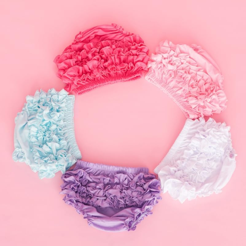 GALPADA Baby Girl Cotton Underpants 2-Pack with Ruffle Lace Back Absorbent Toddler Bloomers Diaper Cover for Everyday Wear and Special Occasions image number 5