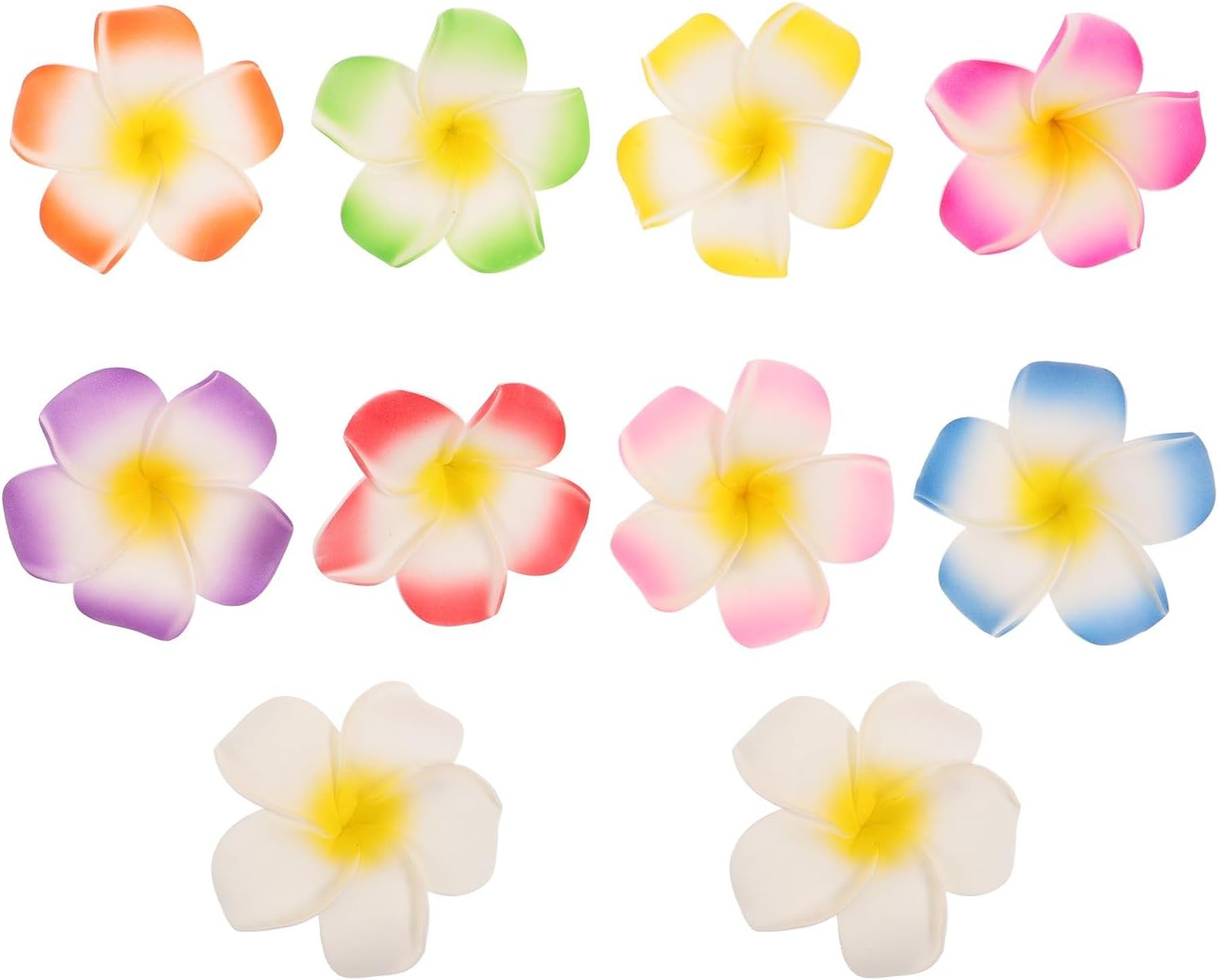 Pack of 10 7 Cm Colourful Women Hawaii Flowers Hair Clip Hair Accessories for Party Beach Bridal Hair Clips image number 1