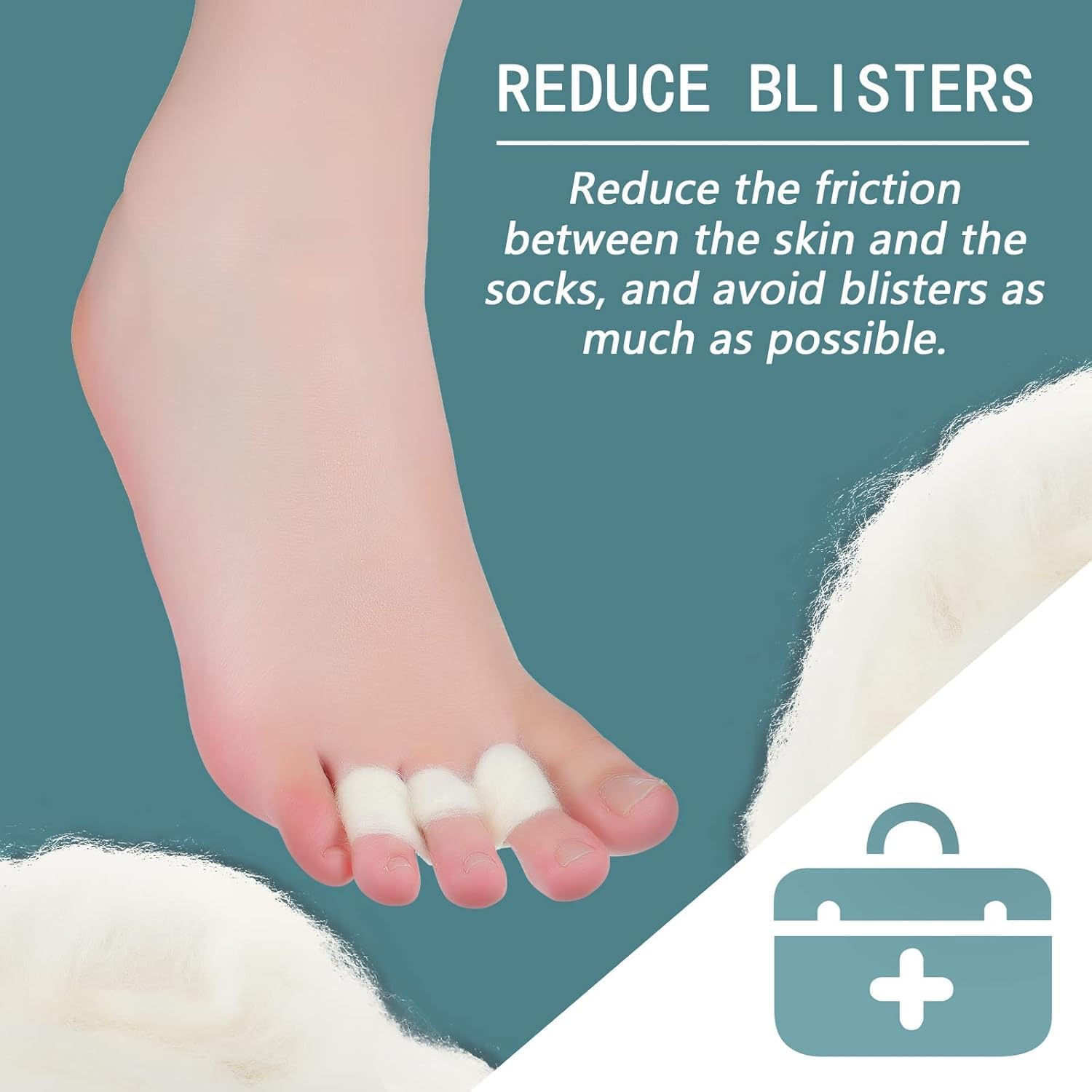 2 Bags Lambs Wool for Toes Soft Cushioning and Toe Separator Pads Blister Prevention Cushion for Hiking Lambs Wool Toe Pads for Pointe Shoes Protectors Boot Cushion, 1.76 Oz 50 G image number 4