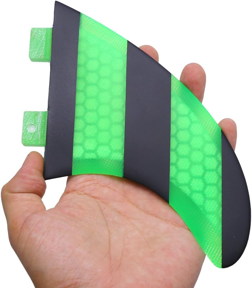 Tri Set Thruster, Green+Black FCS G5 Surf Fins Surfboard Fiberglass Comb Tri Set Thruster, Surfing Accessories, Surfing Equipment image number 4