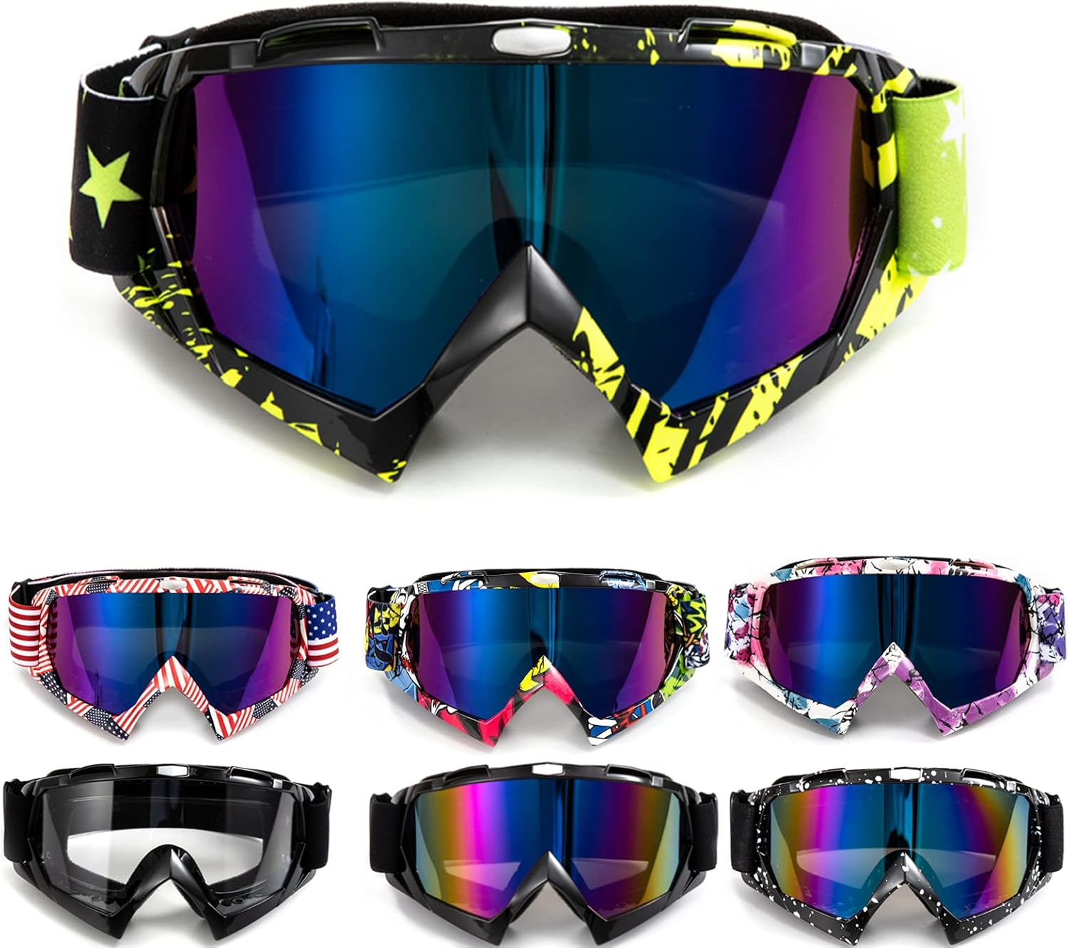 Motorcycle Goggles Motocross Dirt Bike Glasses ATV off Road Racing Mx Riding Goggle Windproof anti Fog UV Ski Goggles