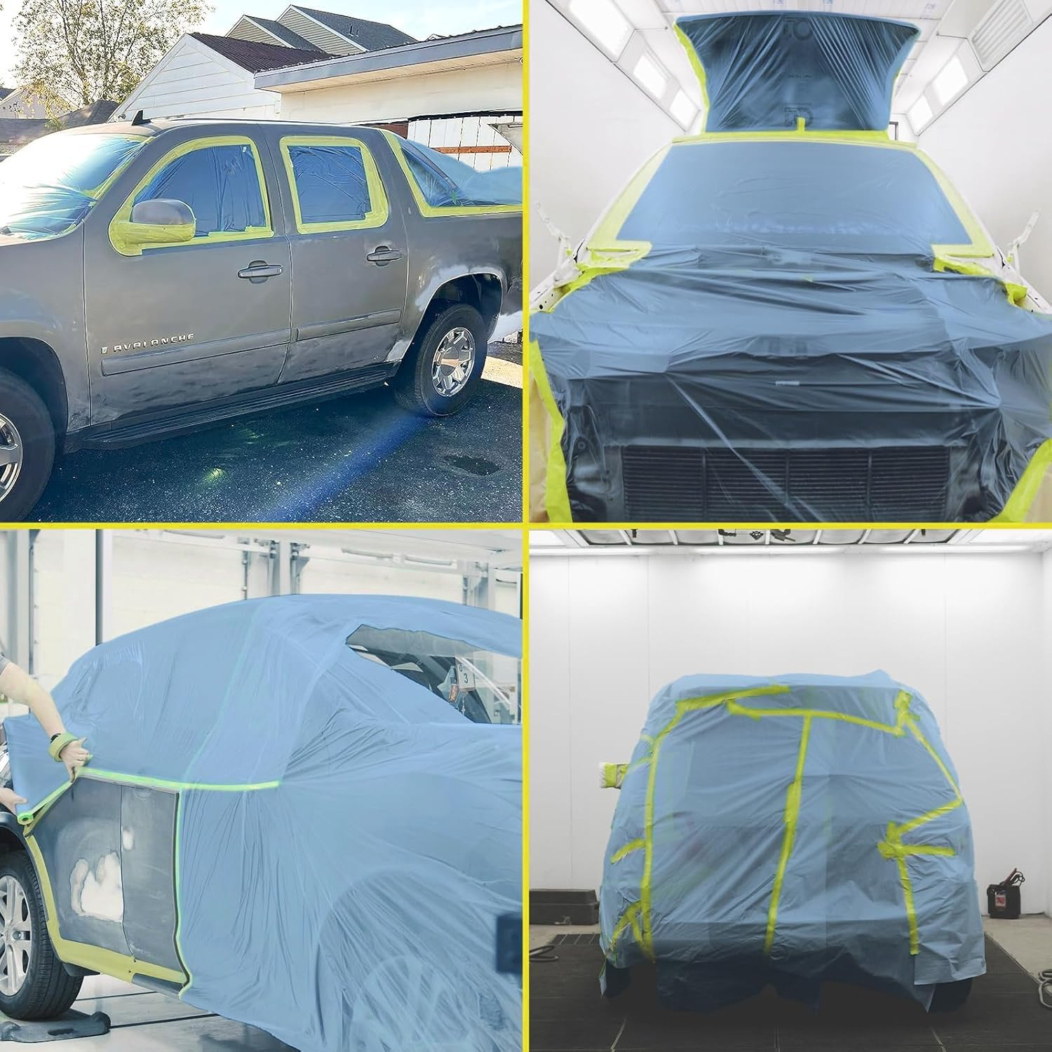 Automotive Painting Covering, General Painters Plastic Drop Cloth for Auto Wall Furniture Painting Spraying from Dust Contamination (8) image number 1