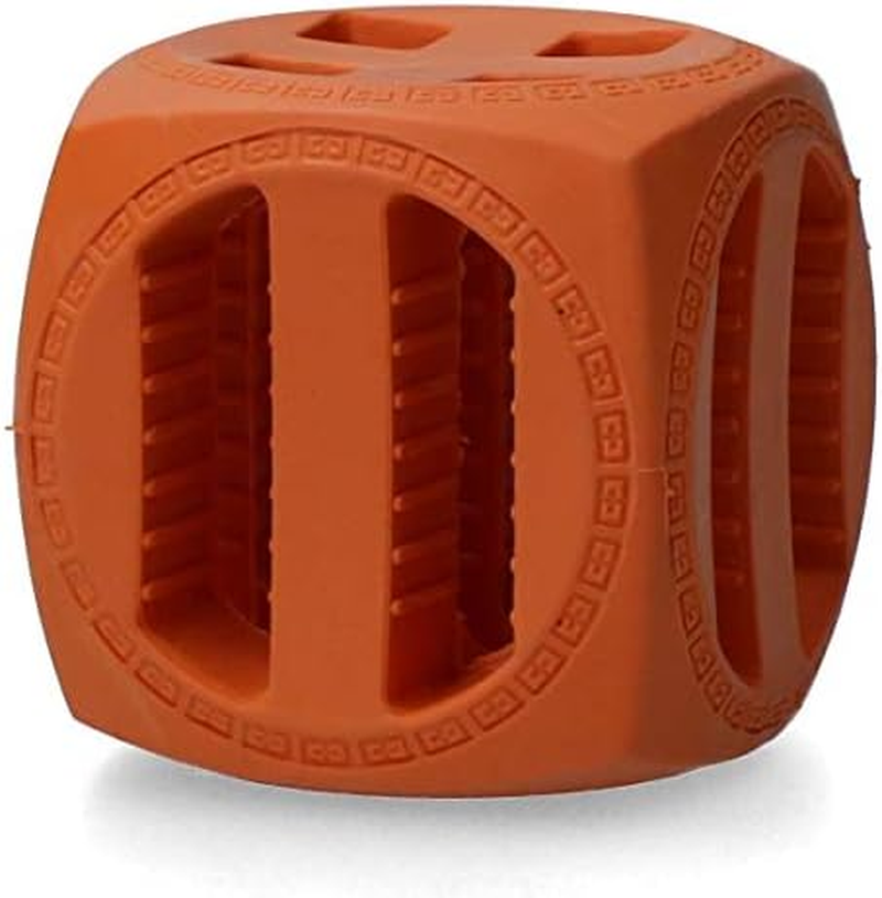 Dog Comets Pollux - Treat Hideaway - Dog Toy - Intelligence Toy - Cube - Rubber - 5.5 X 5.5 Cm - Orange image number 2