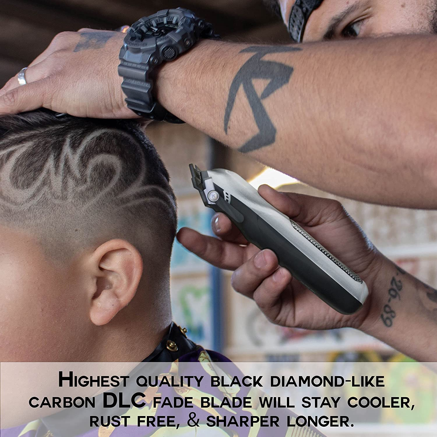 Calibre .50 Cal Professional Cordless Clipper - Rechargeable, High Speed Magnetic Motor, Reliable Constant Power, 4 Hours Running Time - Used by Stylists & Barbers image number 5