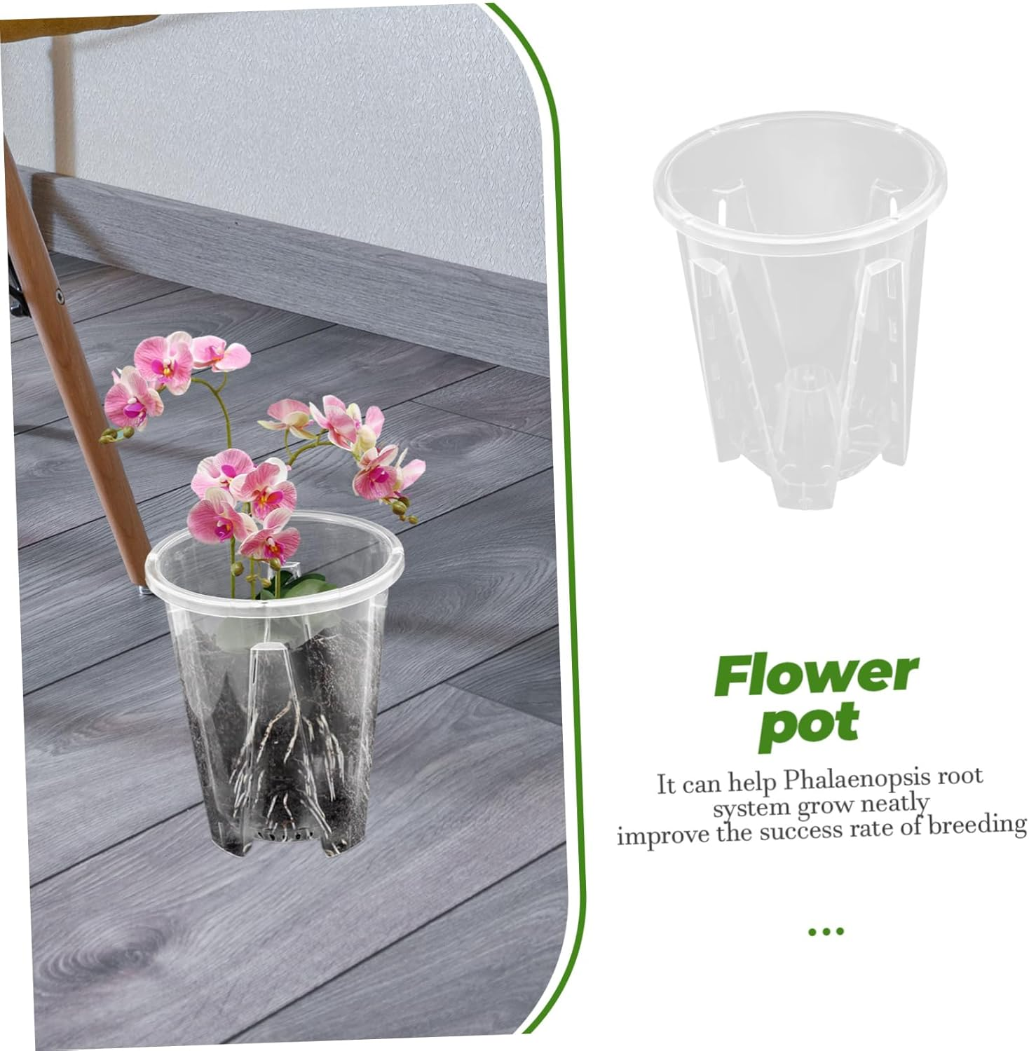 Milisten 6Pcs Plastic Breathable Planters for Orchids Nursery Pots Drainage for Indoor Outdoor Planting image number 3