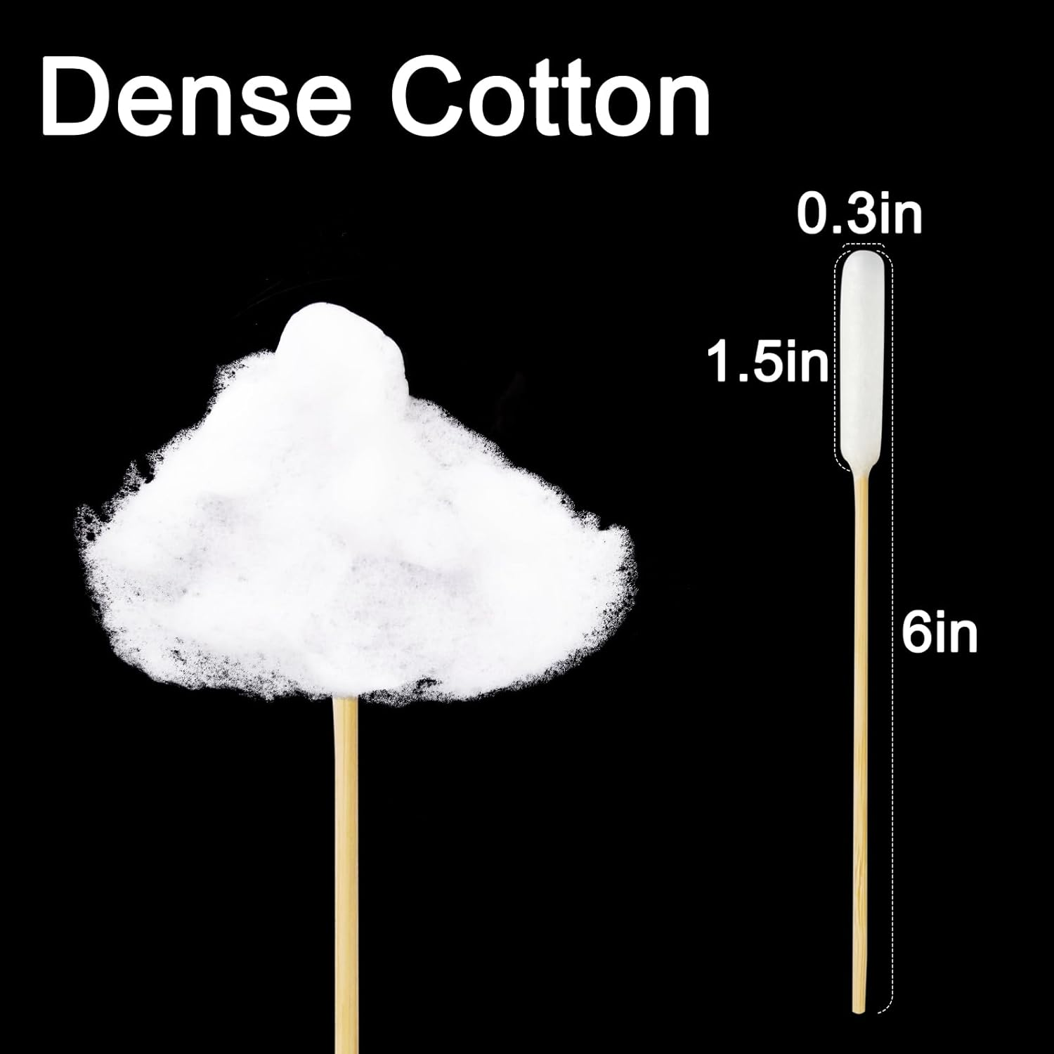 Egaageoi Cotton Swabs for Dogs Ears - 100 Pcs 6-Inch Bamboo Long Cotton Swabs - Gentle and Effective Pet Cleaning, Grooming, and First Aid