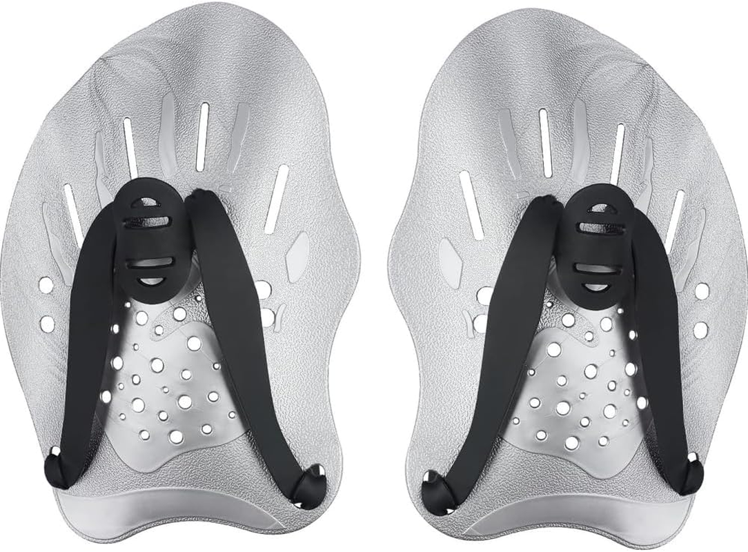 THJOPOKEEL Swim Paddles Hand, Swim Paddles for Lap Swimming - Swim Hand Paddles with Adjustable Straps, Swimming Equipment for Women Men Children (1 Pair)