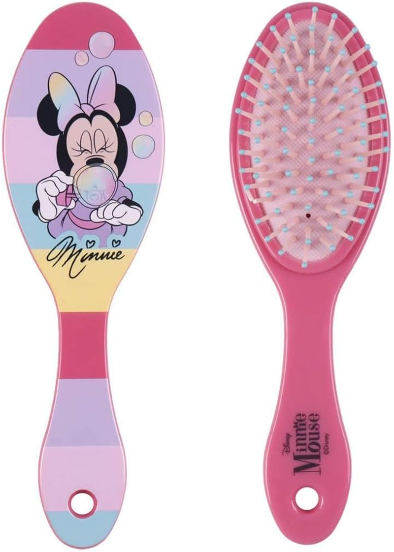 Minnie Mouse Children'S Hair Brush - Pink and Coloured Stripes - Durable and Sturdy - Minnie Inspired Design - Original Product Designed in Spain