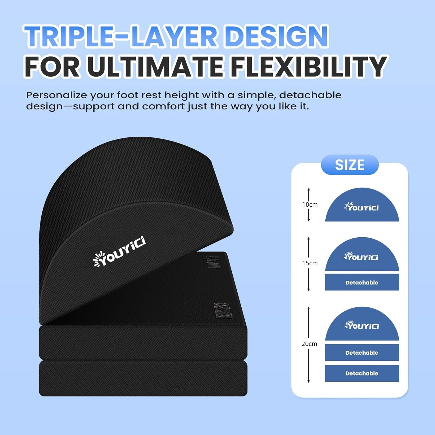 Foot Rest for under Desk at Work, Gaming Accessories Foot Stool with 3 Adjustable Heights, Memory Foam Foot Rest Cushion Ergonomic Footrest for Office, Home and Car image number 3