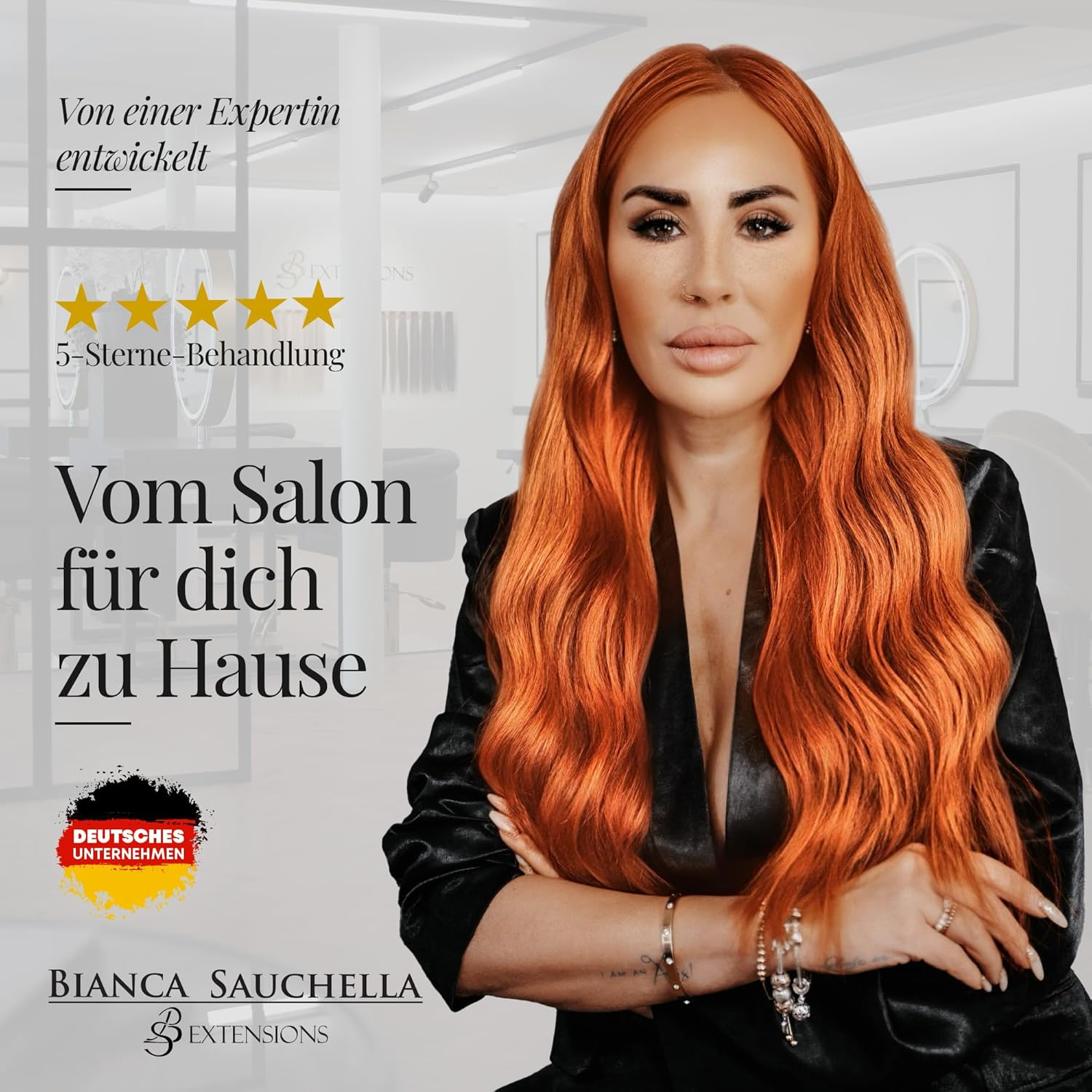 Bianca Sauchella Secret Shine Extensions Brush - Wild Boar Bristles & Keratin Pens, Anti-Frizz, Gentle without Pulling, Ideal for Tape-In, Bonding & Clip-In Extensions (Black) image number 5