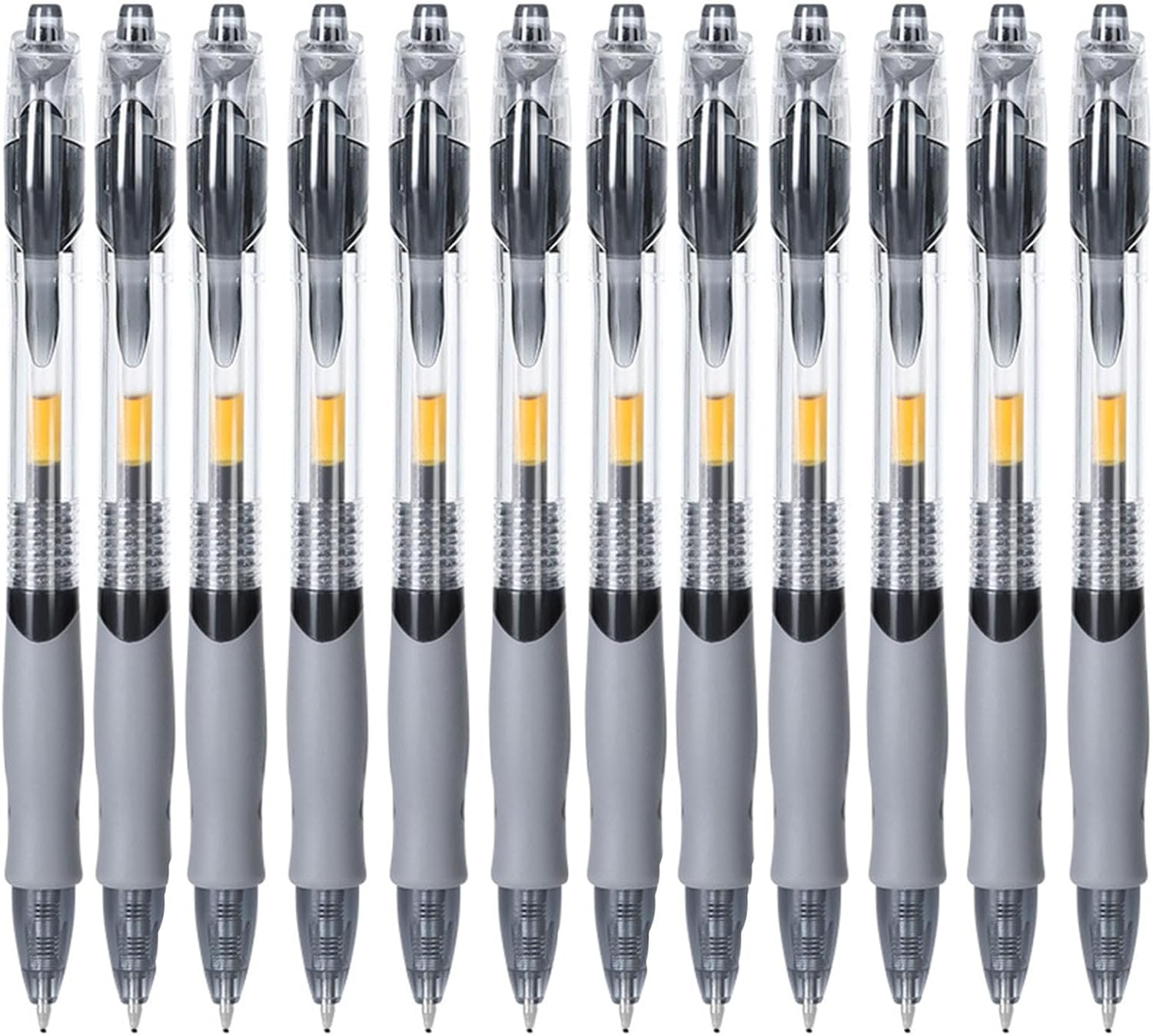 Retractable Fine Gel Pen, Black Gel Pen Fine Point Retractable Gel Ink Rollerball Pens for Smooth Writing (0.5Mm) (12PCS) image number 1