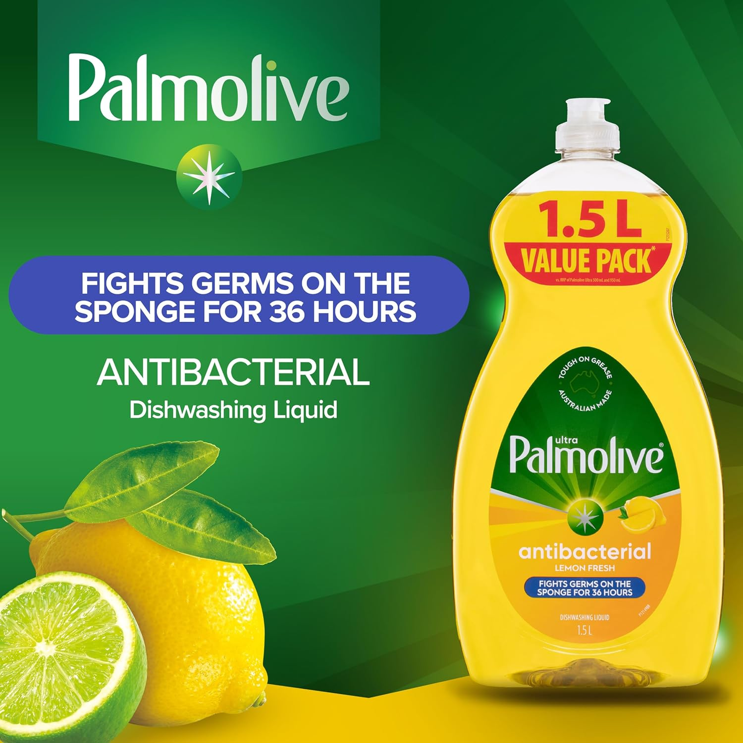 Palmolive Dish Ultra Strength Concentrate Antibacterial Dishwashing Liquid, 1.5L, with Lemon Extracts image number 6