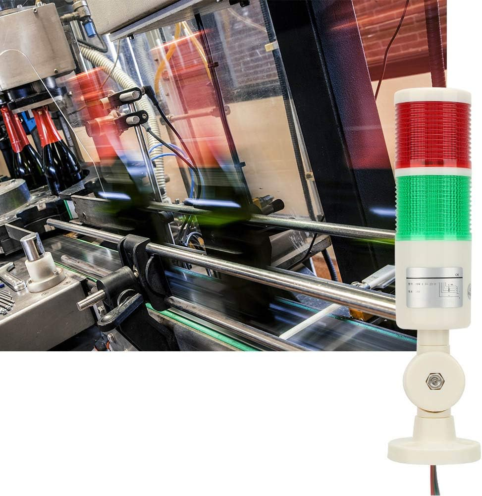 Warning Light，Led Indicator High Brightness Machine Foldable Industrial Caution Tower Alarm Light 24V DC for Workshop, Construction Site, Factory, Sentry Box, Etc