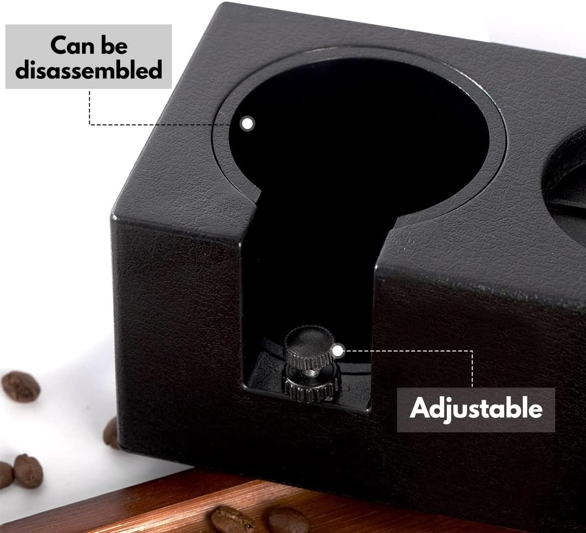 Coffee Tamping Station Anti-Slip Plastic Espresso Tamper Stand Solid Holder for Portafilters, Tamper and Distributor (Black image number 3
