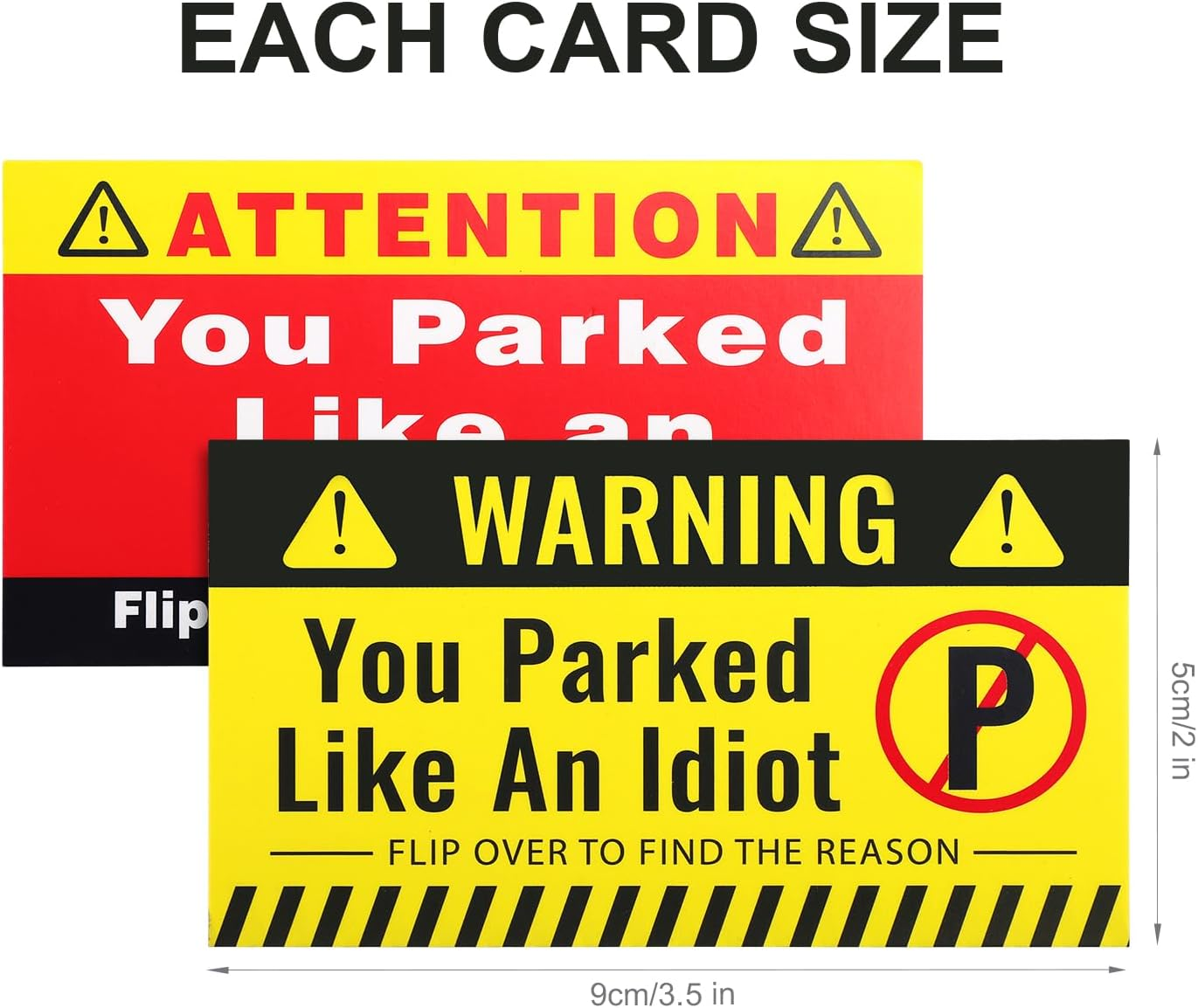 200Pcs You Parked like an Idiot Cards, 3.5X2 Inch Bad Parking Cards Stickers Funny Parking Violation Cards Multi Reasons Violations for Adults (2 Styles) image number 3