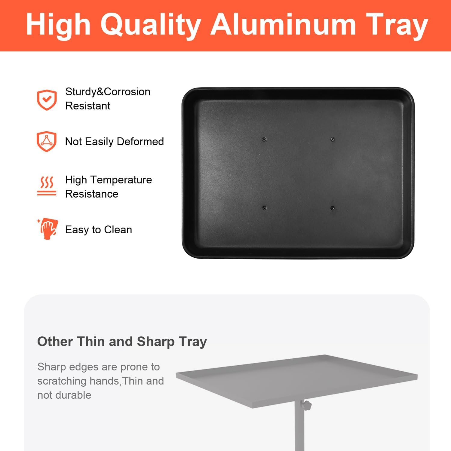 Salon Tray Cart Salon Rolling Tray, Tattoo Tray with Wheels Adjustable Height, Service Storage Tray Trolley for Beauty Clinic Spa image number 2