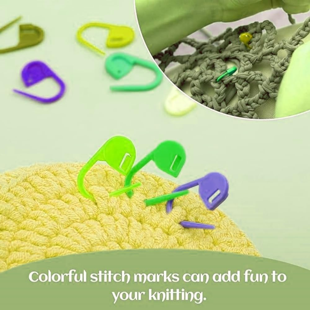 300 Pcs Stitch Markers,Crochet Knitting,15 Colors Crochet Stitch Needle Clip, Knitting Plastic Locking Stitch, Needle Clip Counter with Clear Storage Case, for DIY Handicraft Place Buckle Marker image number 6