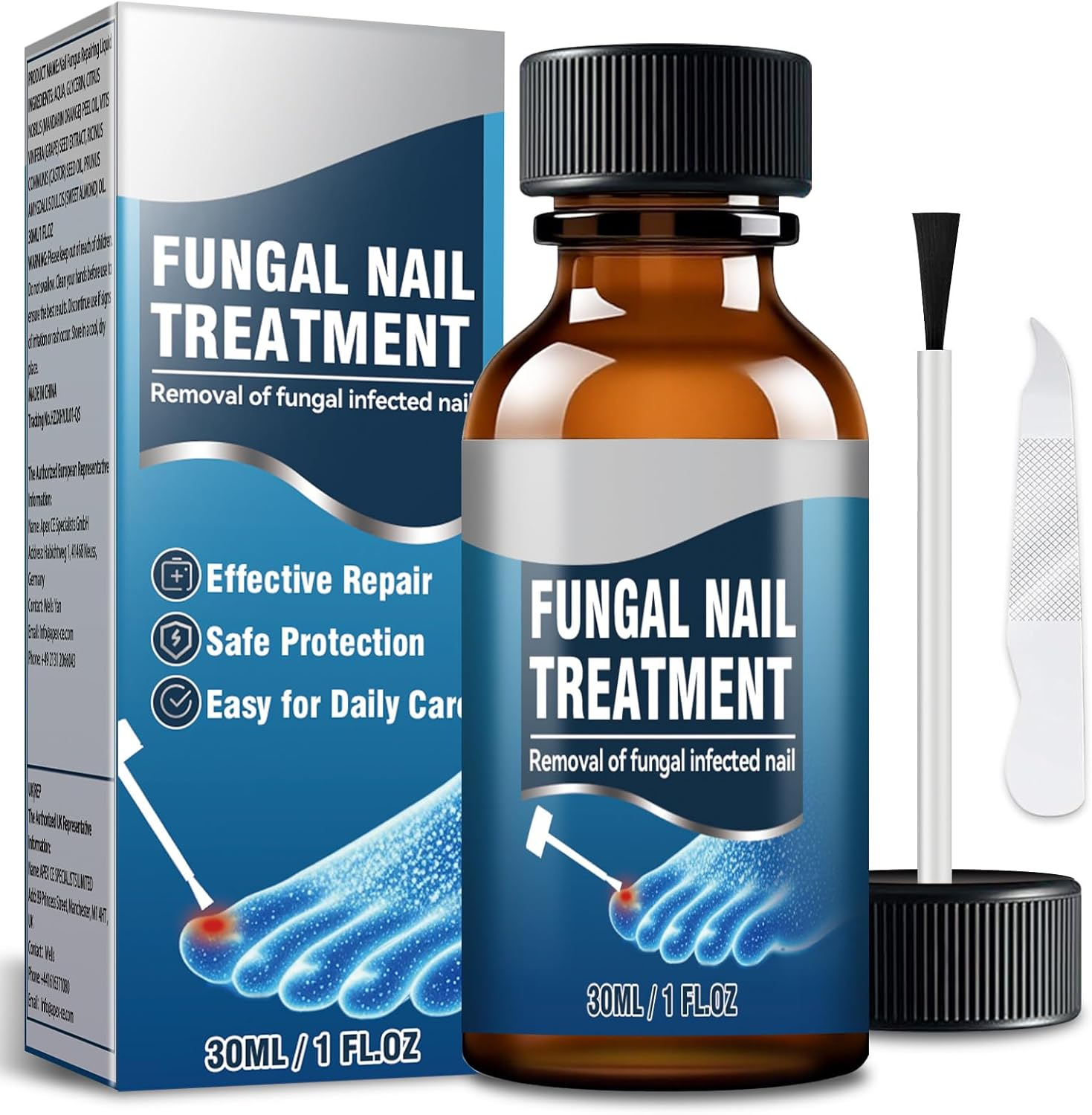 Extra Strength Toenail Fungus Treatment &ndash; Nail Repair Solution to Restore Damaged, Discolored, and Brittle Nails with Fast-Acting Natural Formula for Healthy Growth, 30Ml image number 3