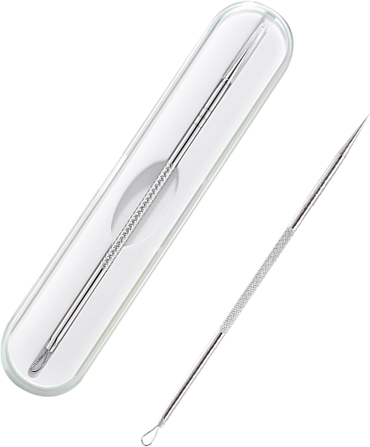 Lancet for Facial Milia Remover and Whitehead, 0.01Mm Ultra-Sharp Whitehead Remover for Face, Diamond-Shaped Anti-Slip Stripes, Plastic Box Packaging Pimple Extractor for Whelk Closed Fat Particle image number 1