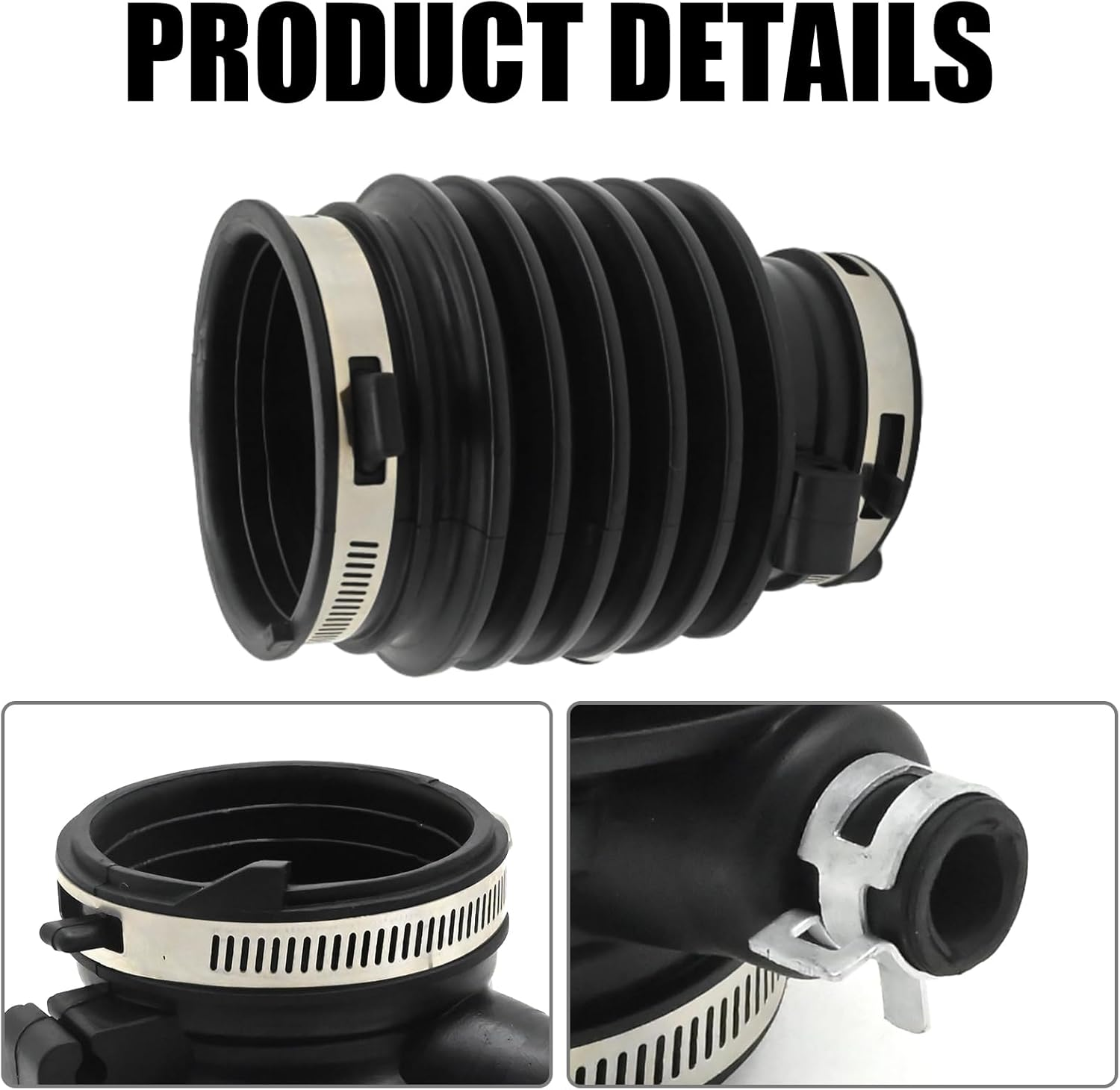 Hoypeyfiy 17228-5G0-A00 Air Intake Hose Rubber with Clamps, Air Intake Hose Tube Replacement for Honda Accord 3.5L 2013 2014 2015 2016 2017, Replaces 696-049 image number 3