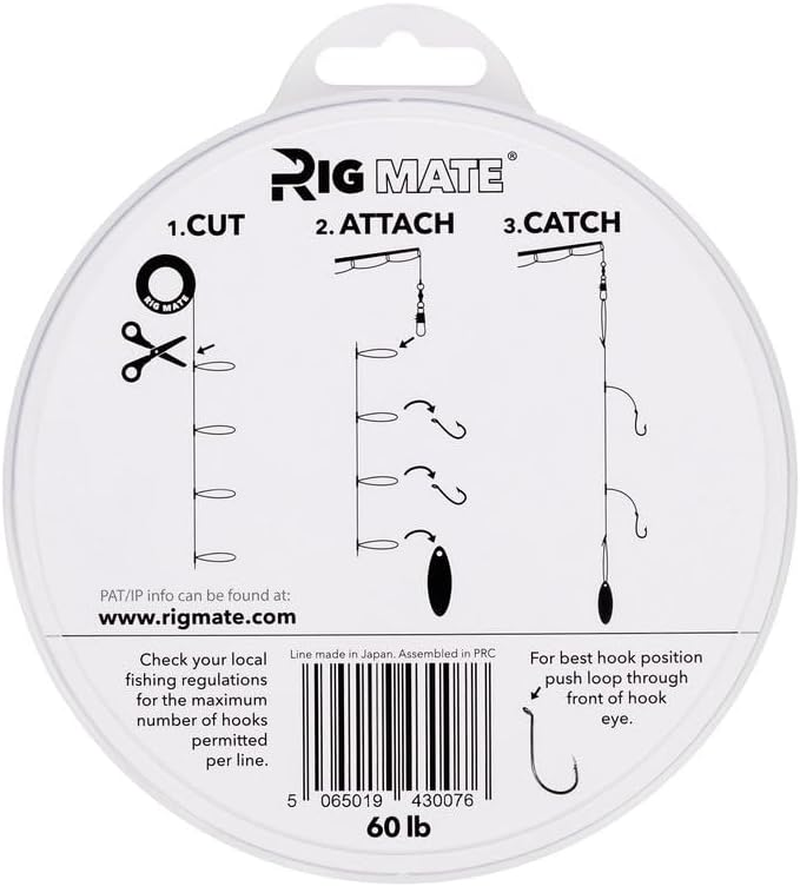 Pre-Tied Dropper Loop Rigs - 60 Lb. Test Fishing Line Spool - 80 Loops 18 Inches Apart with 5.5 Inch Loop Size - Perfect for Saltwater & Freshwater Fishing image number 4