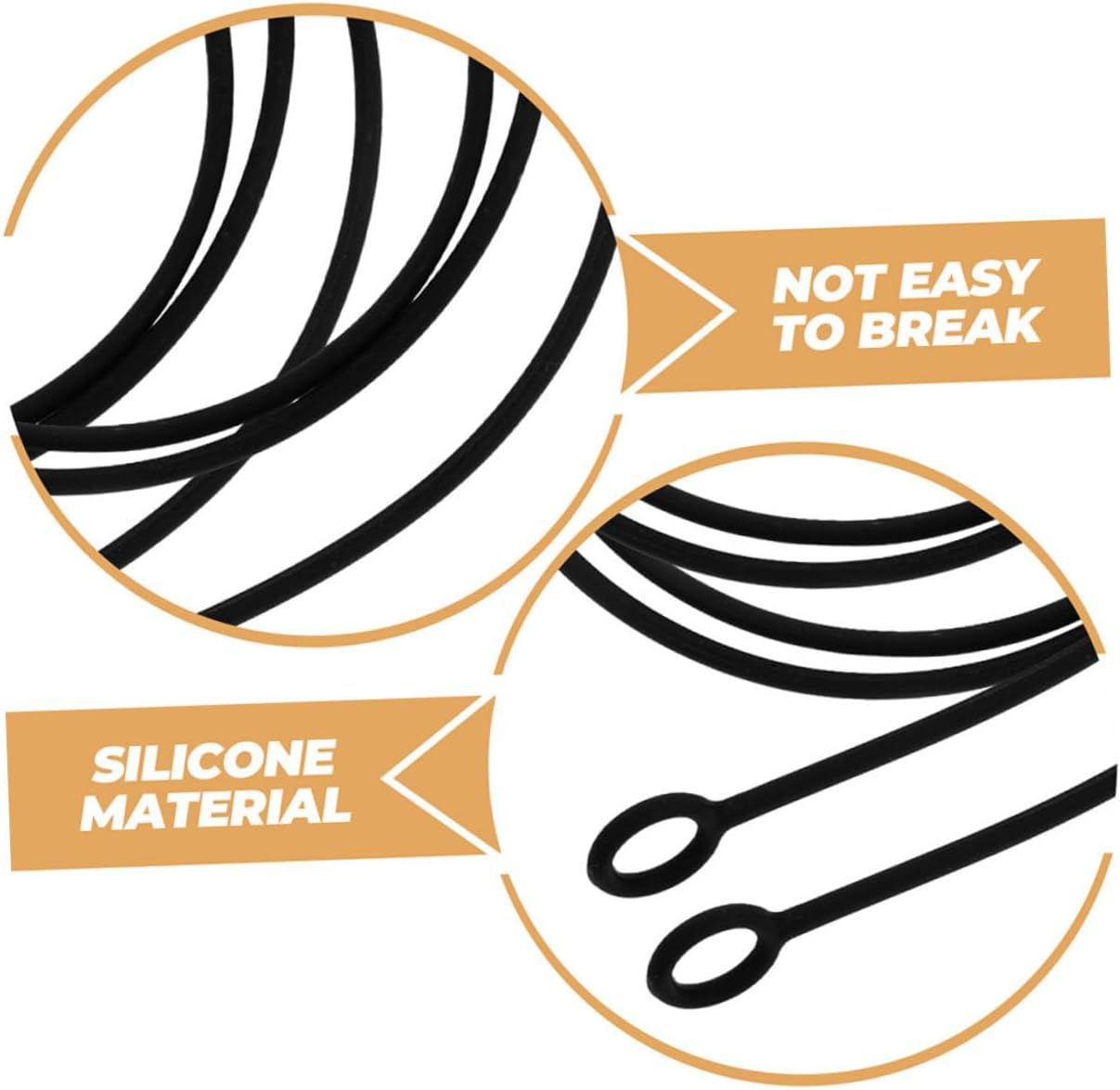 Silicone Ear Plugs Cord Replacement Lanyard for Earphones, Lightweight Detachable Earbud Strap Universal Compatibility, Black, Suitable for Daily Use image number 2