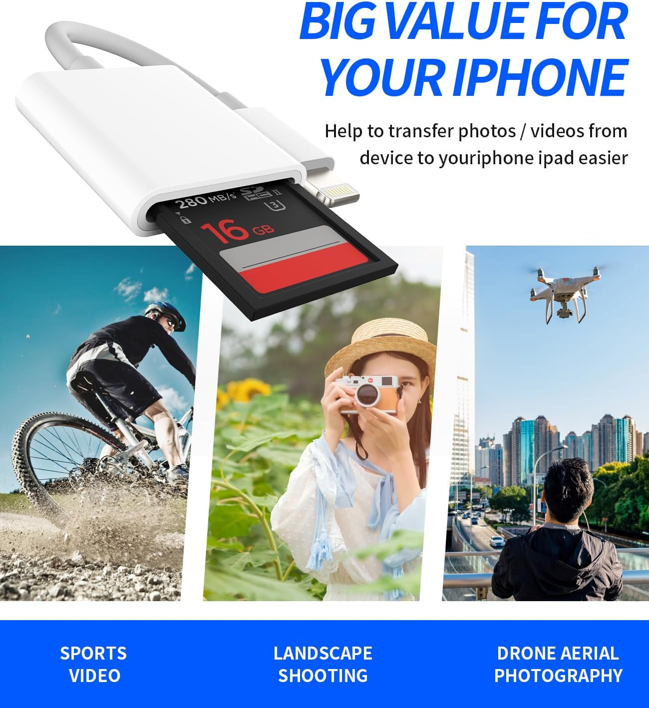 SD Card Reader for Iphone Camera Memory Apple MFI Certified Lightning Adapter Accessories Photo Photography Viewer Adaptador for 14 13 12 11 Pro Max X Xs Xr 8 7 6 plus Se Ipad Air Mini 2018 2019 2020 image number 6